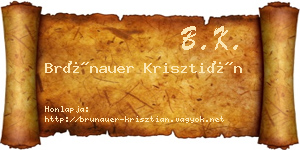 Brünauer Krisztián névjegykártya
