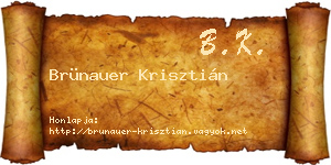 Brünauer Krisztián névjegykártya